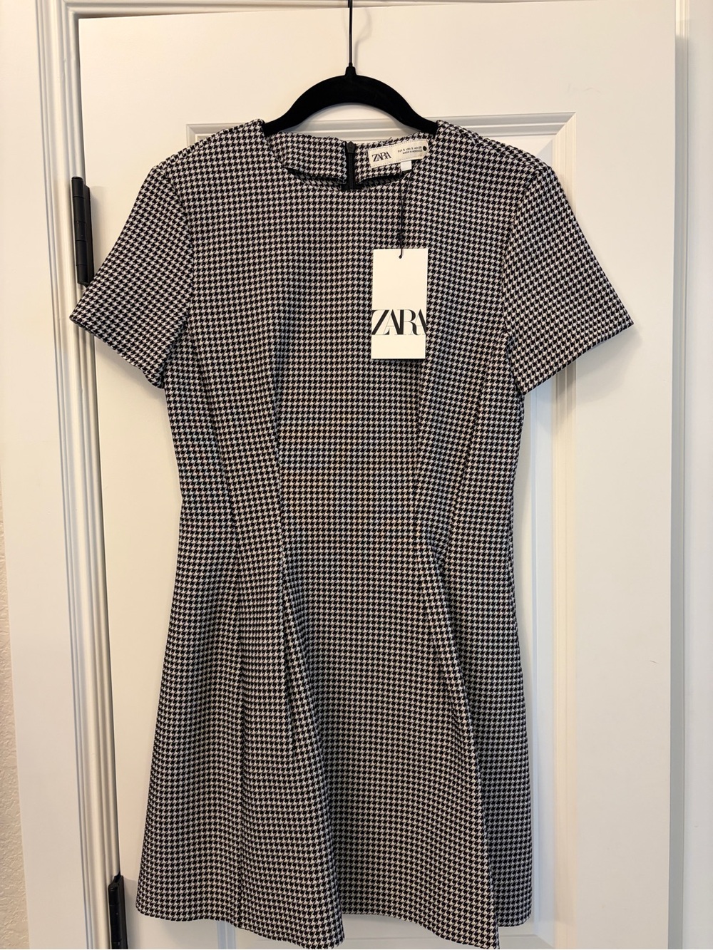 ZARA Black and White Houndstooth Dress